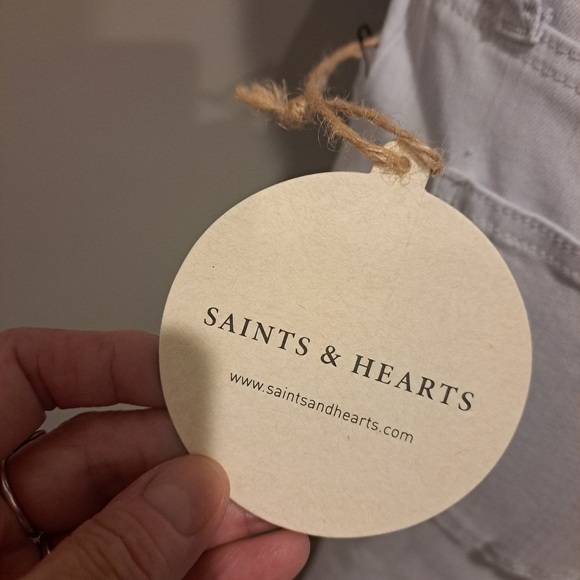 Saints & Hearts Wide Bellbottom Grey/Lilac Jeans - Picture 5 of 11